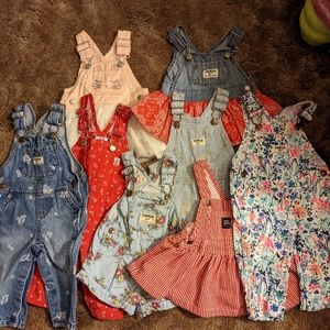 Oshkosh overalls Baby girl overall set sizes 3 months to 6 months